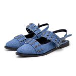 Sapatilha Slingback Rasteira Feminina Bico Fino 184202 Jeans