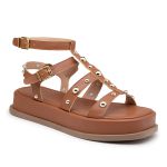 Sandália Flatform Papete Feminina 183070 Napa Caramelo