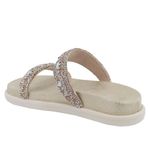Papete Flat Feminina Em Napa Com Pedraria Nude 199049