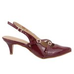 Sapato Social Scarpin Feminino Salto Baixo Fino 6030 Marsala