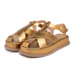 Sandália Flatform Feminina Papete 23400 Bronze - Peônia 