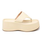 Sandália Tamanco Flat Plataforma Salto Alto 5100 Napa Off White