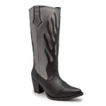 Bota Feminina Western Cano Longo Preta Com Detalhes Onix 23030