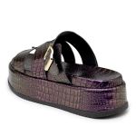 Sandália Feminina Papete Flatform Tira Com Fivela 5301 Electra Roxa