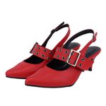 Sapato Social Scarpin Feminino Salto Baixo Napa Vermelho 6022