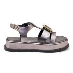 Sandália Feminina Flatform 23430 Prata Velho