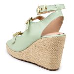 Sandalia Feminina Anabela Plataforma Com Salto Em Juta 190000 Verde Mint