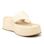 Sandália Tamanco Flat Plataforma Salto Alto 5100 Napa Off white