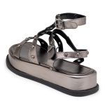 Sandália Flatform Papete Feminina 183070 Napa Prata Velho