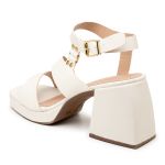 Sandália Feminina Meia Pata Salto Grosso 195009 Off White