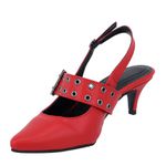 Sapato Social Scarpin Feminino Salto Baixo Napa Vermelho 6022
