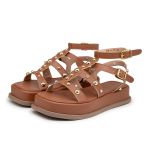 Sandália Flatform Papete Feminina 183070 Napa Caramelo