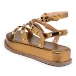 a Sandália Flatform Papete Feminina 183070 Napa Floter Bronze