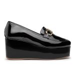 Mocassim Plataforma Feminino Verniz Preto 170500