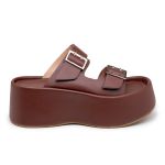 Tamanco Feminino Plataforma Flat Conforto 5000 Cacau