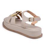 Sandália Feminina Flatform 23430 Aveia