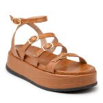 Sandália Papete Flatform Croco Catamelo Tiras Com Fivelas 5302- Bromélia