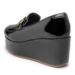Mocassim Plataforma Feminino Verniz Preto 170500
