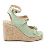 Sandalia Feminina Anabela Plataforma Com Salto Em Juta 190000 Verde Mint