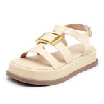 Sandália Feminina Flatform 23430 Gergelim