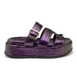 Sandália Feminina Papete Flatform Tira Com Fivela 5301 Electra Roxa