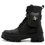 Bota Coturno Feminino Tratorada com Bag 190292 Napa Preta