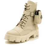 Bota Coturno Feminino Tratorada com Bag 190294 Napa Off White