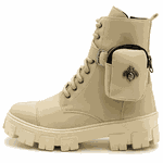 Bota Coturno Feminino Tratorada com Bag 190294 Napa Off White