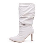 Bota Feminina Cano Médio Slouchy 1714 Napa Off White