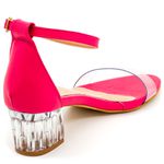 Sandalia Salto Baixo e Transparencia Com Fivela Pink 