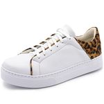 Tênis Casual Branco e Onça 130 Tendência Flor Da Pele