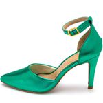 Sapato Feminino Scarpin Salto Alto 1753 Napa Metalizada Verde