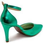 Sapato Feminino Scarpin Salto Alto 1753 Napa Metalizada Verde
