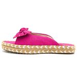 Sandália Rasteira Flat Com Detalhe em Sisal Rosa Pink