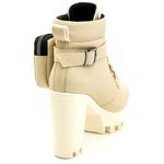 Bota Coturno Feminino Salto Grosso com Bag 181270 Napa Off White