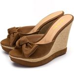 Tamanco Feminino Anabela 3071 Nobucado Chocolate