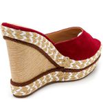 Tamanco Feminino Anabela com Sisal 4051 Nobucado Vermelho