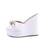 Tamanco Feminino Anabela com Corrente 4068 Napa Off White