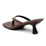 Tamanco Feminino Dedo Salto Kitten Heels 5410 Croco Cacau