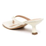 Tamanco Feminino Dedo Salto Kitten Heels 5410 Croco Off White