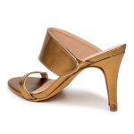 Sandália Feminina Tamanco Salto Fino 1799 Floater Bronze
