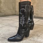 Bota Texana Feminina Preta Bordada 23011