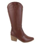 Bota Western Texana Feminina Country Cano Médio 23148 Floter Cacau