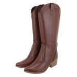 Bota Western Texana Feminina Country Cano Médio 23148 Floter Cacau