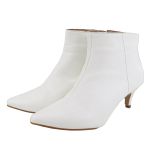 Bota Feminina Cano Curto Bico Fino 180125 Siena Branco