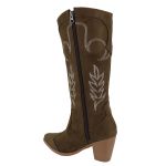 Bota Texana Feminina Bordada 23011 Sanzio Verde Musgo 