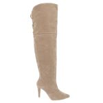 Bota Over The Knee Bico Fino 1722 Camurça Aveia