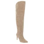 Bota Over The Knee Bico Fino 1722 Camurça Aveia