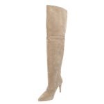 Bota Over The Knee Bico Fino 1722 Camurça Aveia