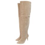 Bota Over The Knee Bico Fino 1722 Camurça Aveia